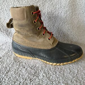 Sorel Cheyanne Duck Boots Mens 9.5  Brown Leather Rubber Waterproof NM1704-365